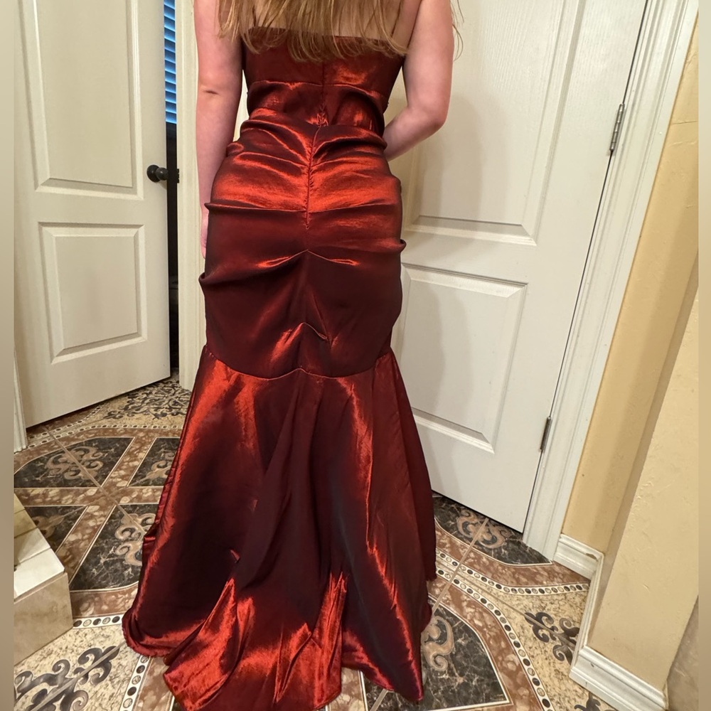 Red Lone Prom Dress Mermaid Party Dresses Evening Gown Customized main image 1